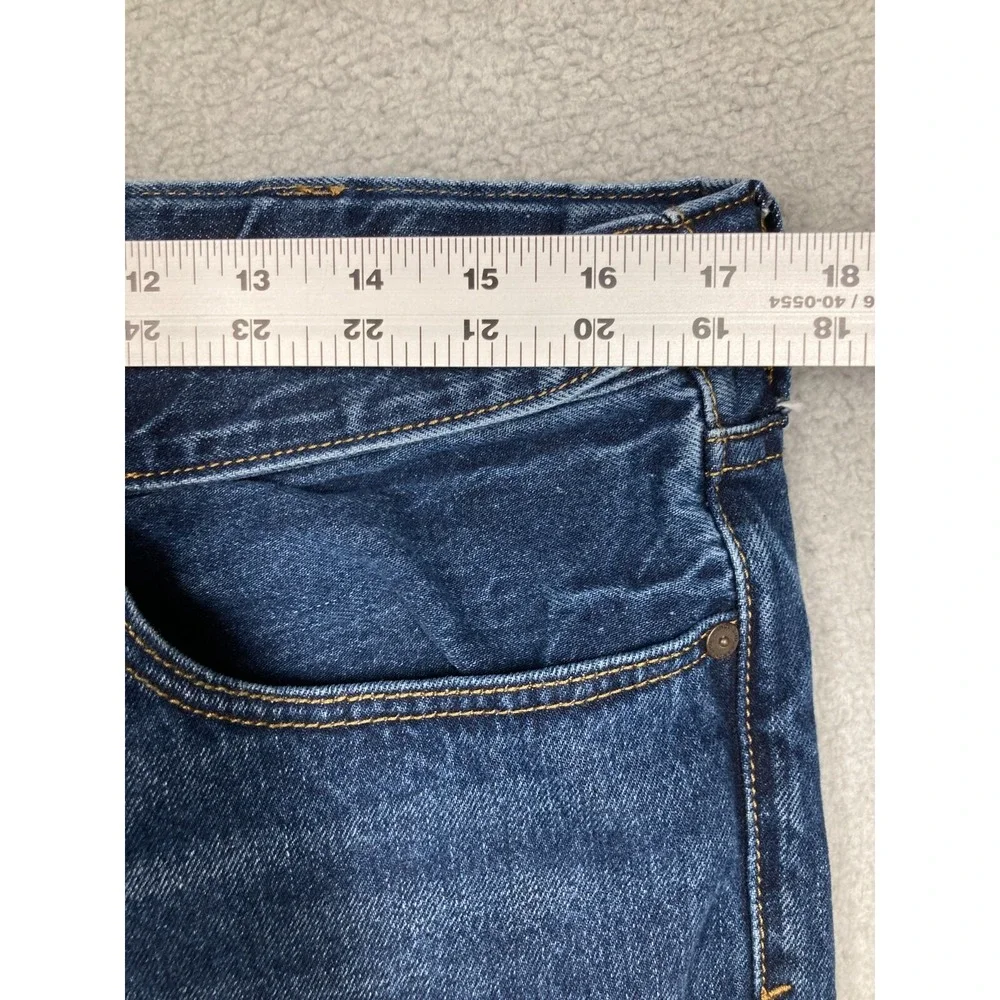 Lands' End Jeans Mens 37x27 Blue Straight Traditional Fit Elastic Stretch‎ Waist